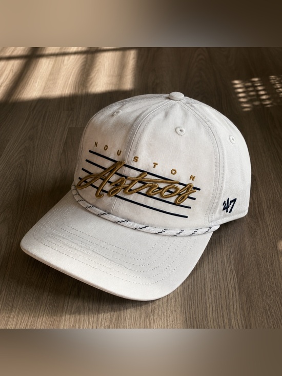 ‘47 Brand Other - Houston Astros 47 Brand White Rope Snapback Hat Gold Script Logo
